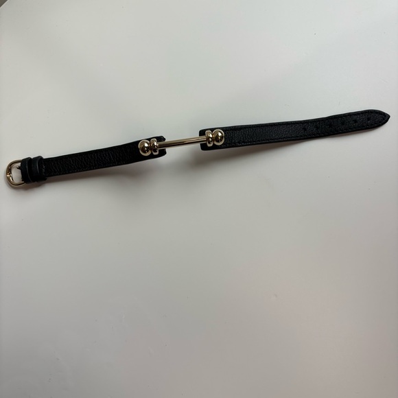 Strathberry Music Bar Black Leather Bracelet - Picture 13 of 13